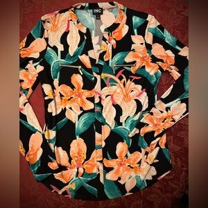 INC International Concepts Women's Floral Blouse NWOT Size Medium